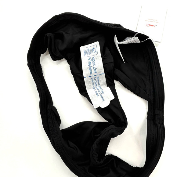 Andie Swim Solid Black Banded Cheeky Ribbed Bikini Bottom NEW Women's Size XL - Picture 11 of 12